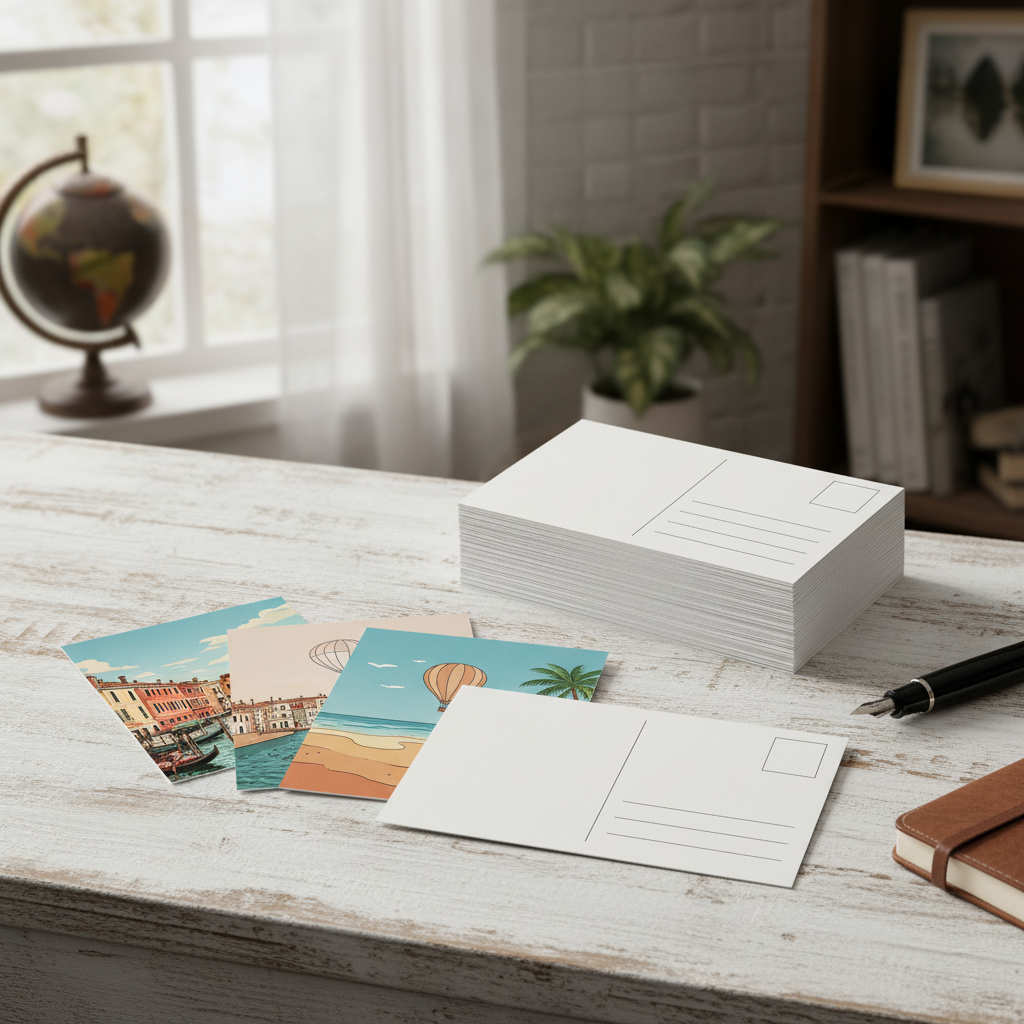 Custom small postcards 4.2" x 5.5" ready for printing - Affordable marketing materials for direct mail and events | Alison's Printshop in Mahwah, NJ.