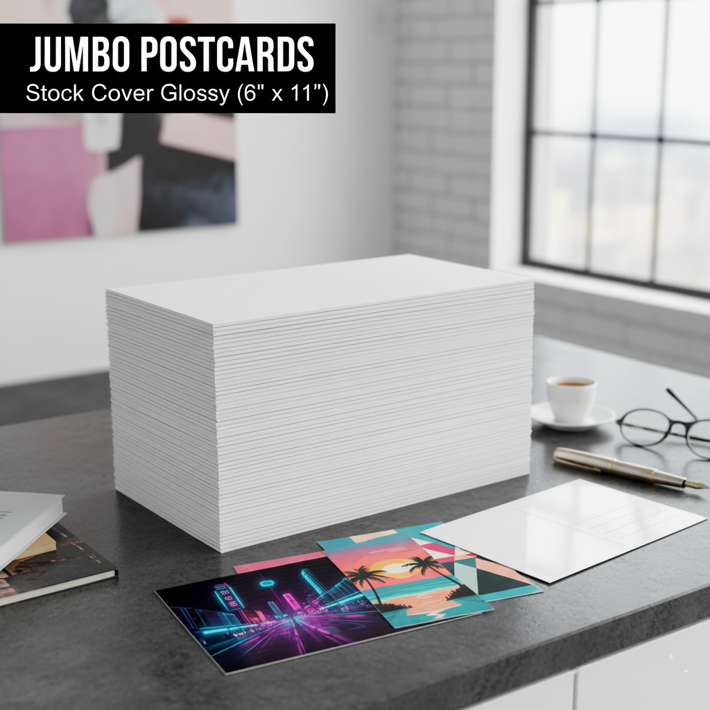 Jumbo Postcards - Stock Cover Glossy (6" x 11")