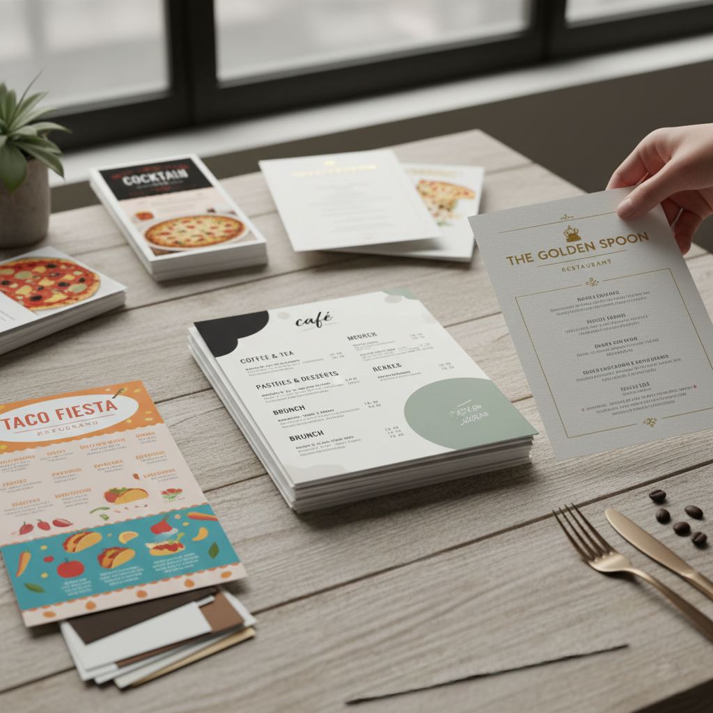 Flat Menu Printing – Custom Full-Color Menus | Alison’s Printshop