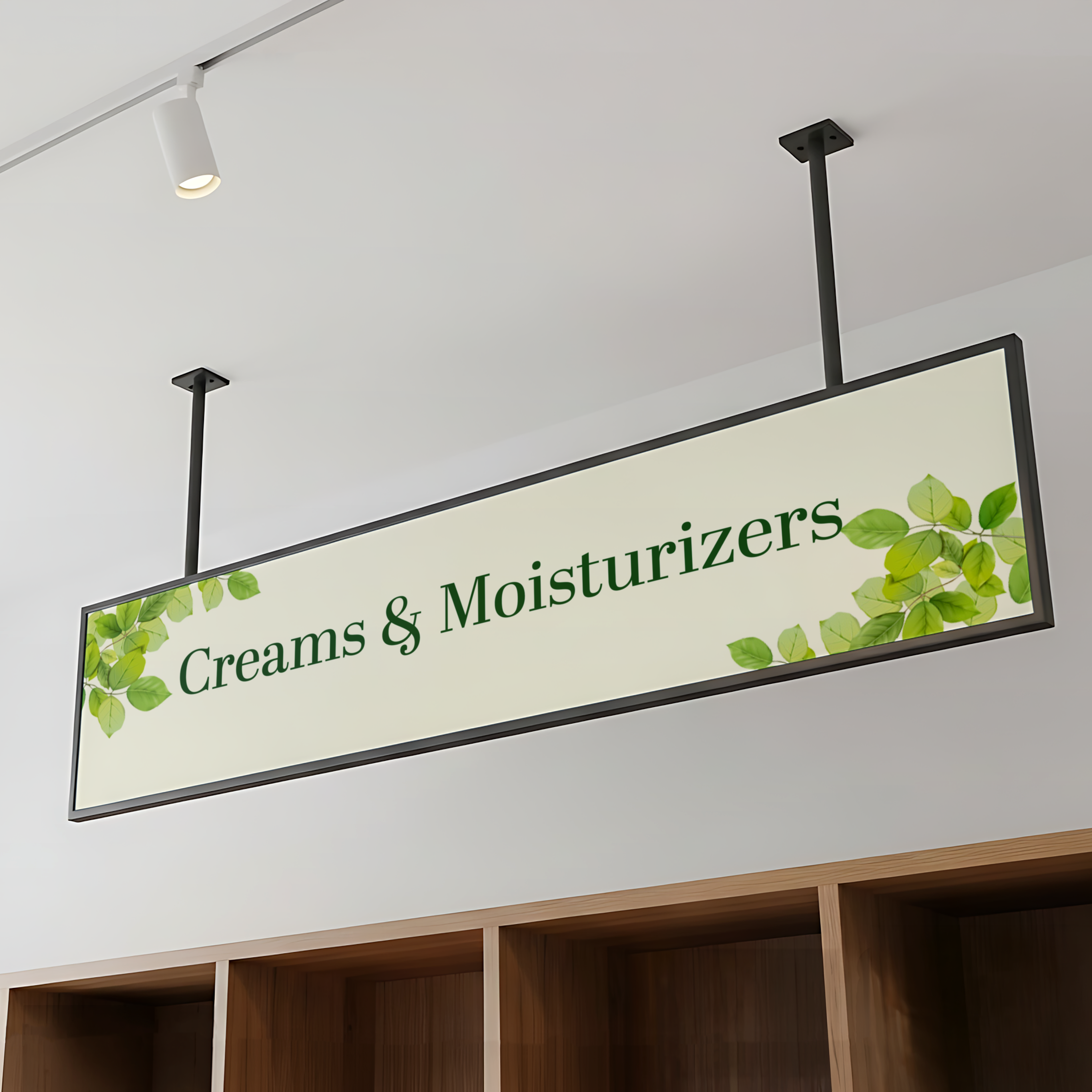 Custom hanging coroplast signs ready for printing - Lightweight, durable signage for retail stores and indoor displays | Alison's Printshop in Mahwah, NJ.