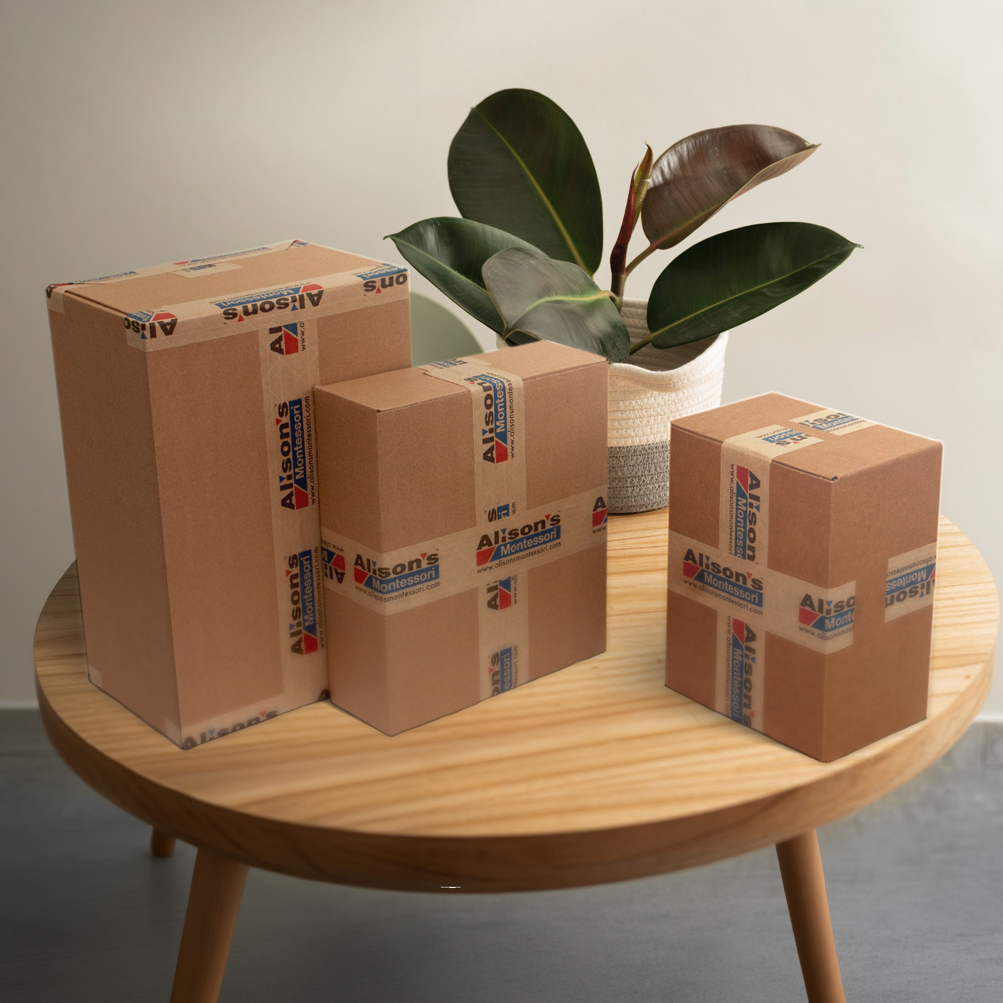 Custom printed water-activated packaging tape - Branded tape for shipping boxes and secure packaging | Alison's Printshop in Mahwah, NJ.
