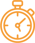 Stopwatch icon representing fast 3 to 5 day shipping and rush order availability.