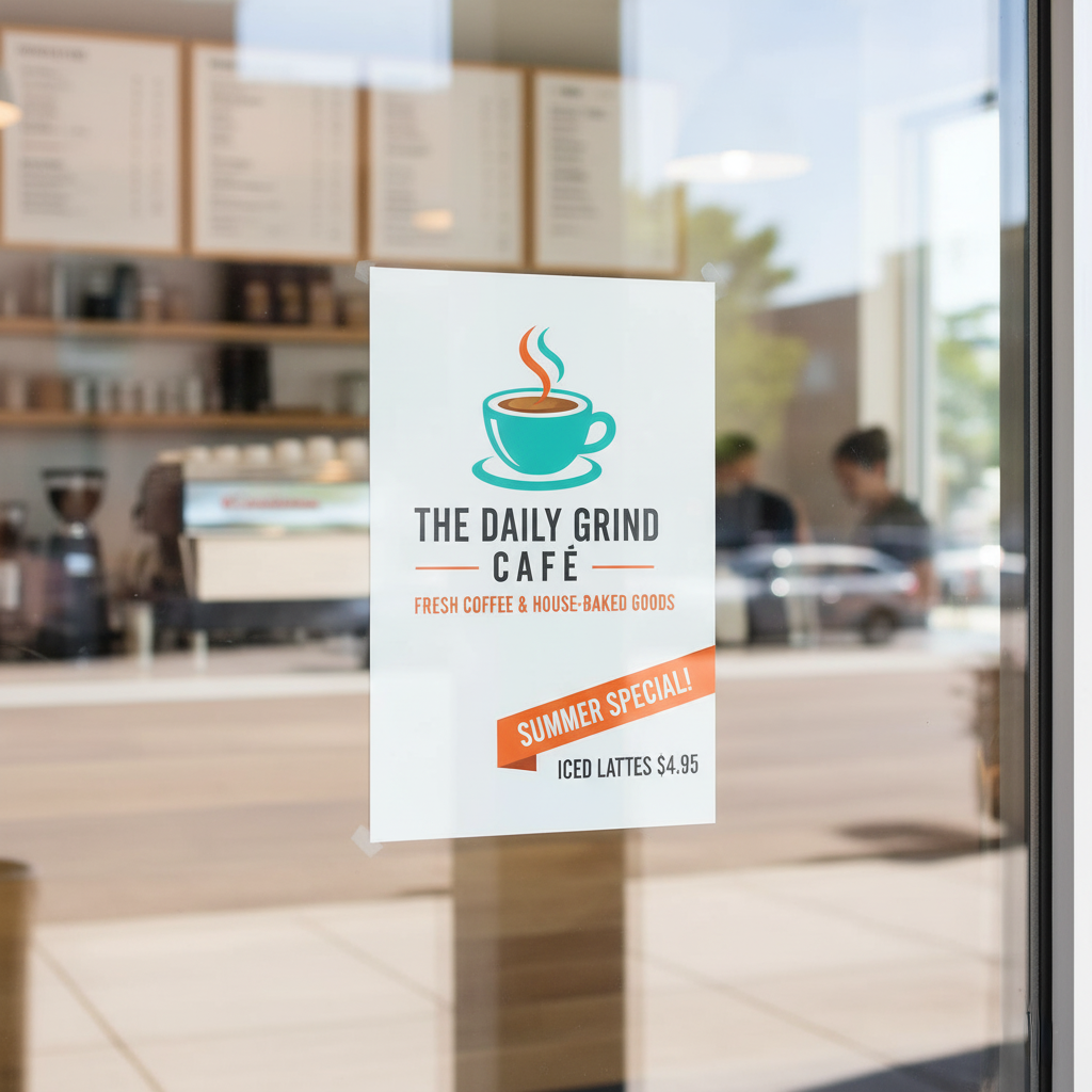 White Adhesive Window Signs – Custom Printed Vinyl Window Decals