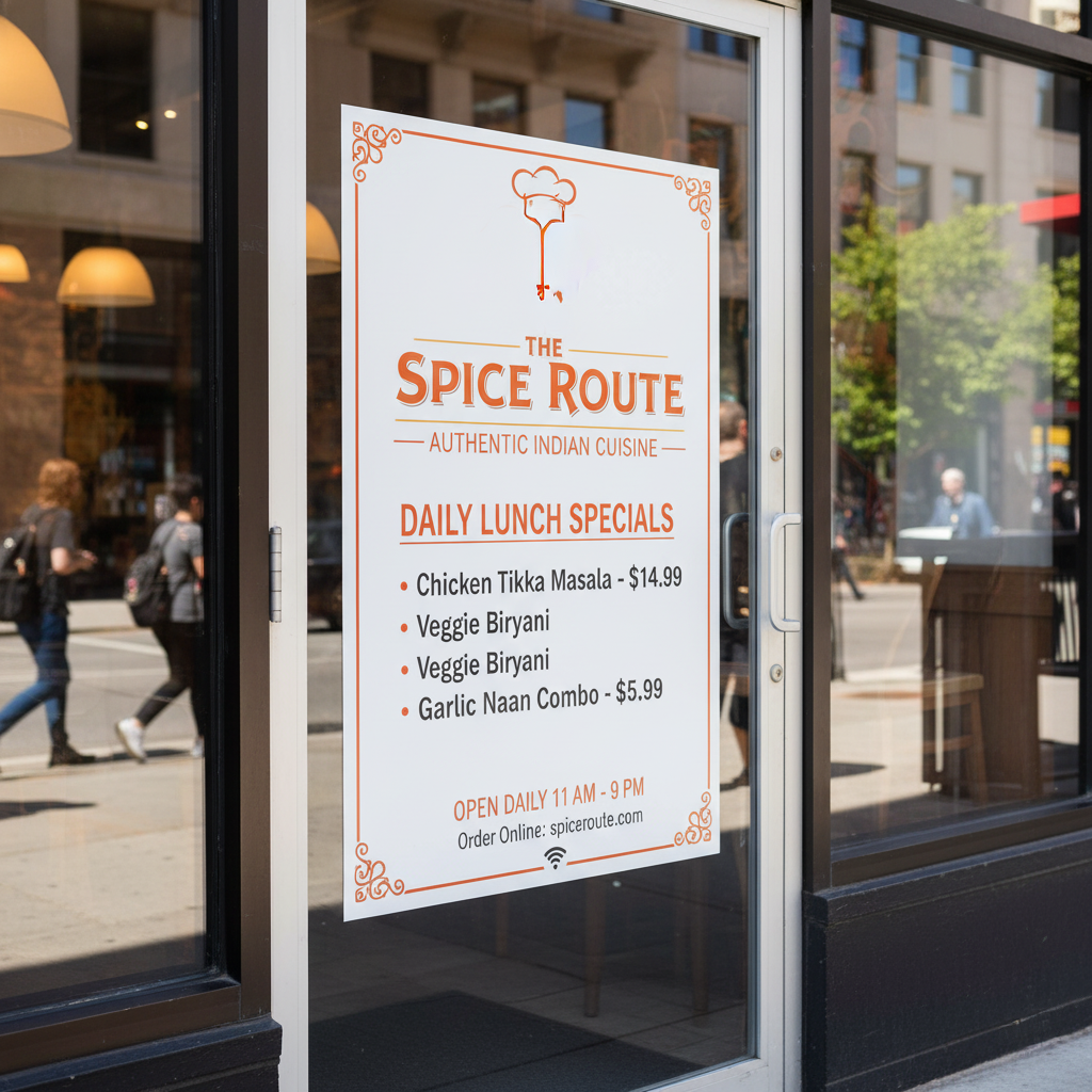 White Adhesive Window Signs – Custom Printed Vinyl Window Decals